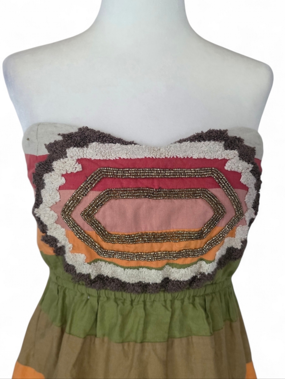 Judith March Colorblock Strapless Summer Mini Dress - Picture 3 of 8